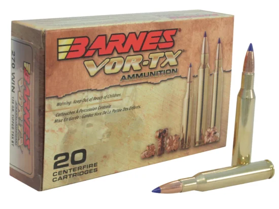 Having the right Barnes VOR-TX 270 Winchester ammunition for your firearm is key to any successful hunting trip. Buy the Barnes VOR-TX 270 Winchester ammo