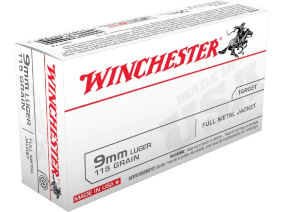9mm Luger 115 Grain Full Metal Jacket Winchester USA ammunition was developed to provide excellent performance Edit Snippet